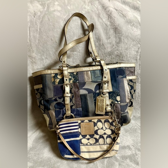 Patchwork Vintage Coach Tote Bag - Picture 2 of 12